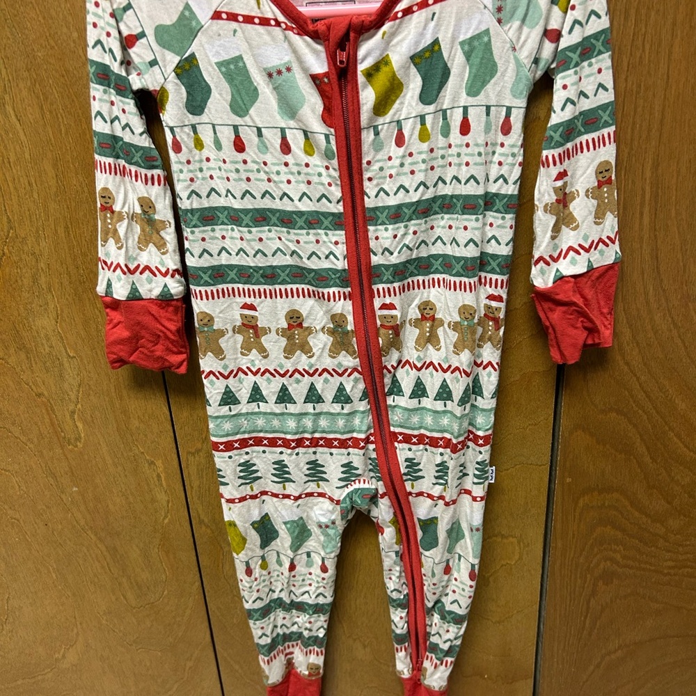 Little Sleepies Holiday Footie - Red, Green, and White